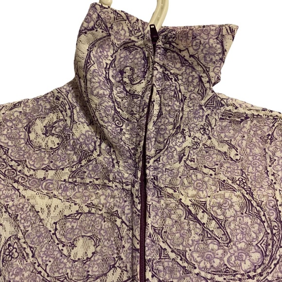 Vintage 70s Psychedelic Purple Lace Maxi Dress - Picture 11 of 12